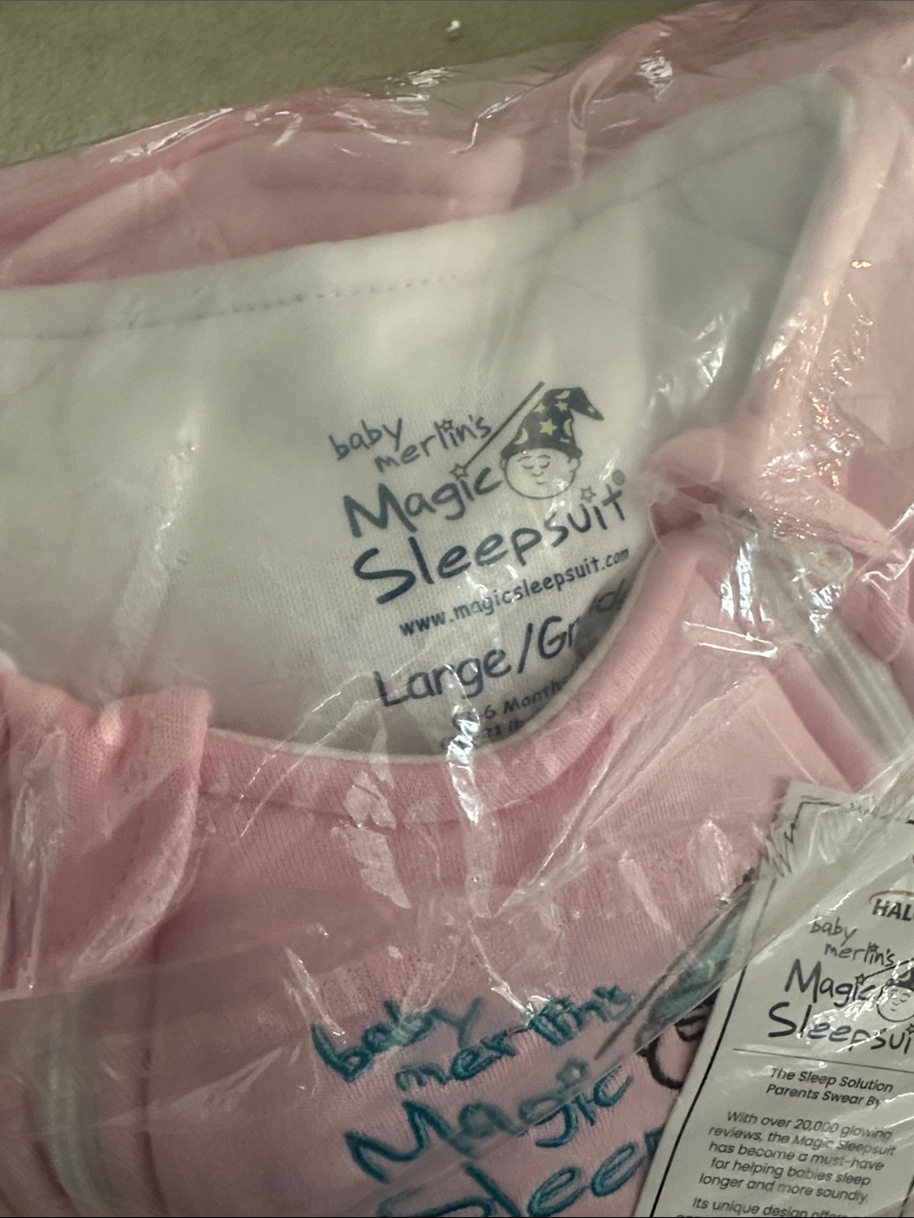 NWT Baby Merlin’s girls magic sleep suit size L (3-6M) - Picture 2 of 3